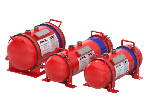 Lay flat cylinder foam fire protection